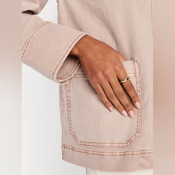 NWT Old Navy Canvas Barn Jacket Antique Rose L - Picture 6 of 9